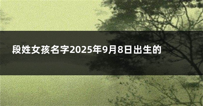 段姓女孩名字2025年9月8日出生的