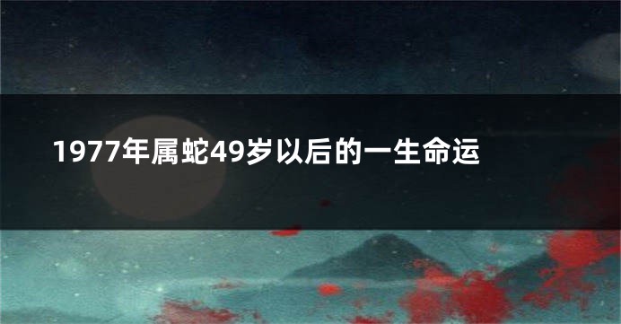 1977年属蛇49岁以后的一生命运