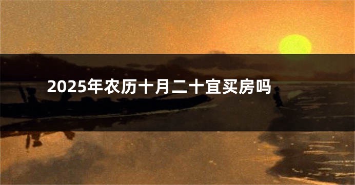 2025年农历十月二十宜买房吗