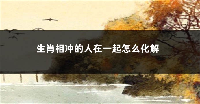 生肖相冲的人在一起怎么化解
