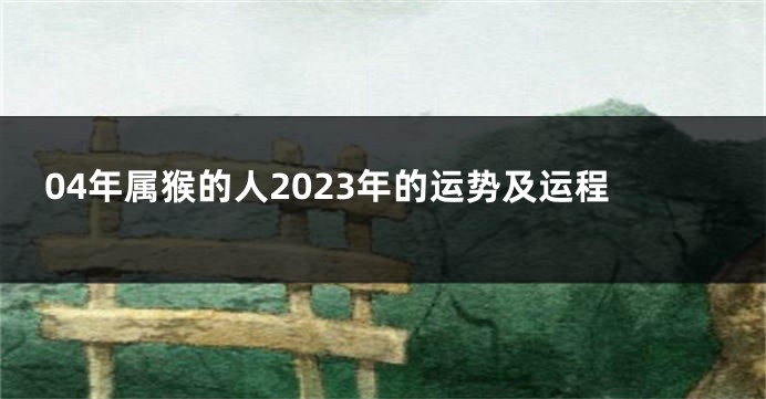 04年属猴的人2023年的运势及运程