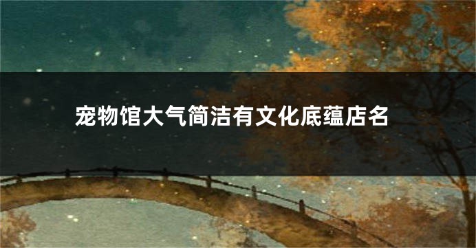 宠物馆大气简洁有文化底蕴店名