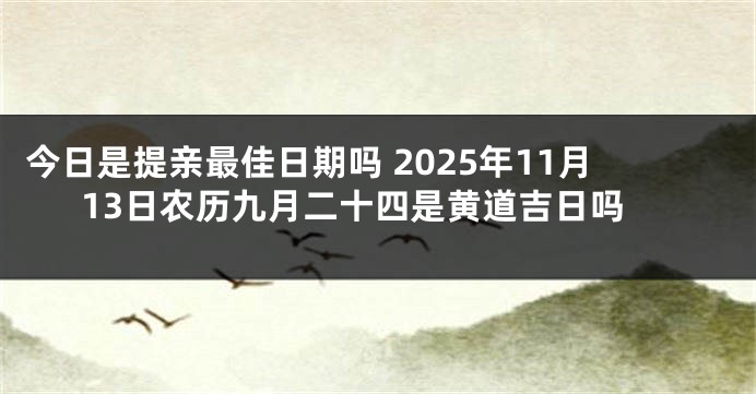 今日是提亲最佳日期吗 2025年11月13日农历九月二十四是黄道吉日吗