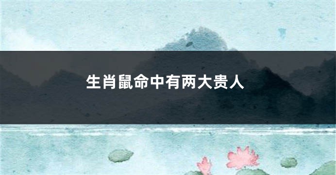 生肖鼠命中有两大贵人