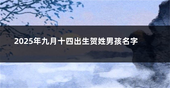 2025年九月十四出生贺姓男孩名字