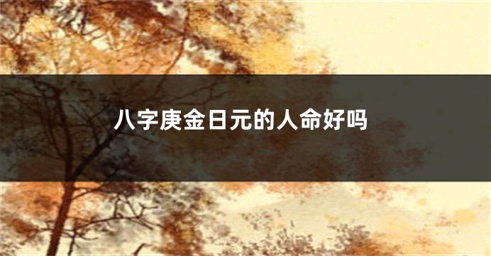 八字庚金日元的人命好吗