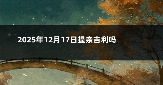 2025年12月17日提亲吉利吗