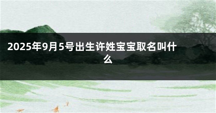 2025年9月5号出生许姓宝宝取名叫什么