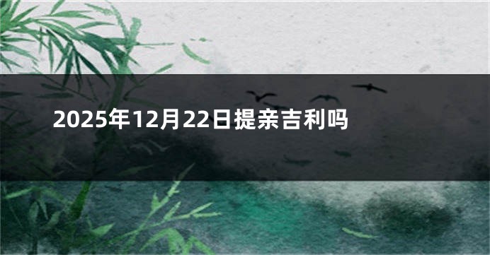 2025年12月22日提亲吉利吗
