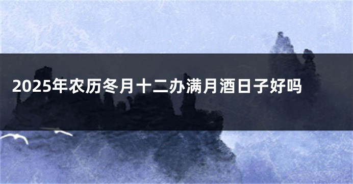 2025年农历冬月十二办满月酒日子好吗