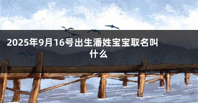 2025年9月16号出生潘姓宝宝取名叫什么