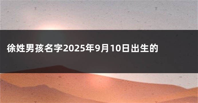 徐姓男孩名字2025年9月10日出生的