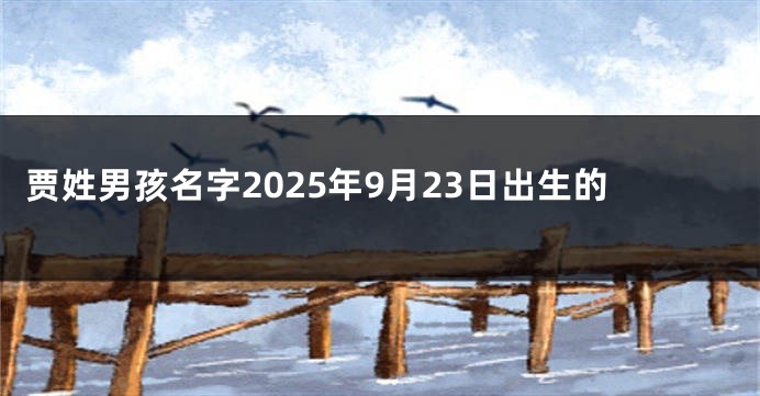 贾姓男孩名字2025年9月23日出生的