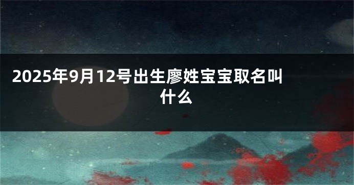 2025年9月12号出生廖姓宝宝取名叫什么