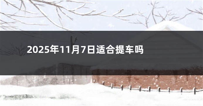2025年11月7日适合提车吗