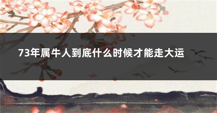 73年属牛人到底什么时候才能走大运