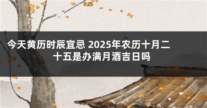 今天黄历时辰宜忌 2025年农历十月二十五是办满月酒吉日吗