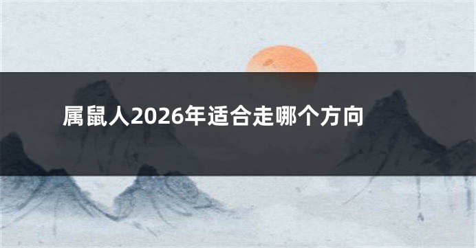 属鼠人2026年适合走哪个方向