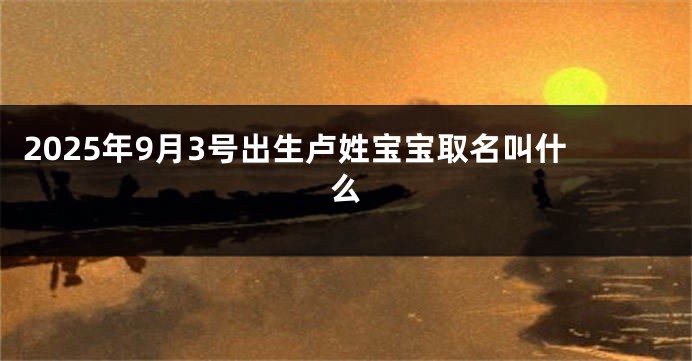 2025年9月3号出生卢姓宝宝取名叫什么