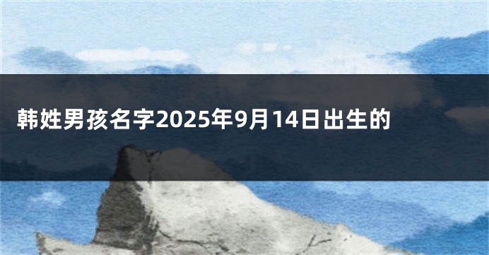 韩姓男孩名字2025年9月14日出生的