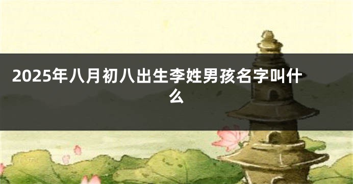 2025年八月初八出生李姓男孩名字叫什么