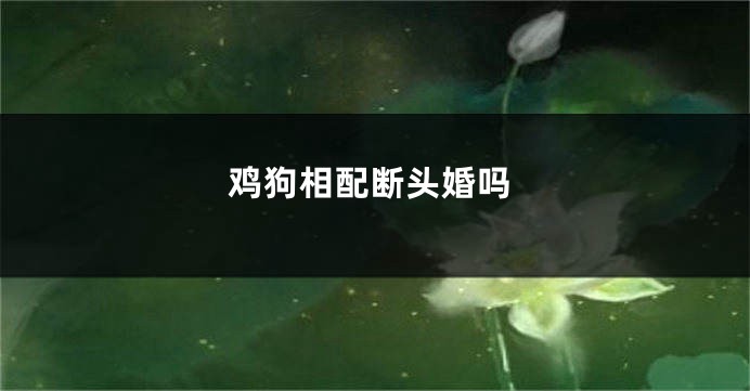 鸡狗相配断头婚吗