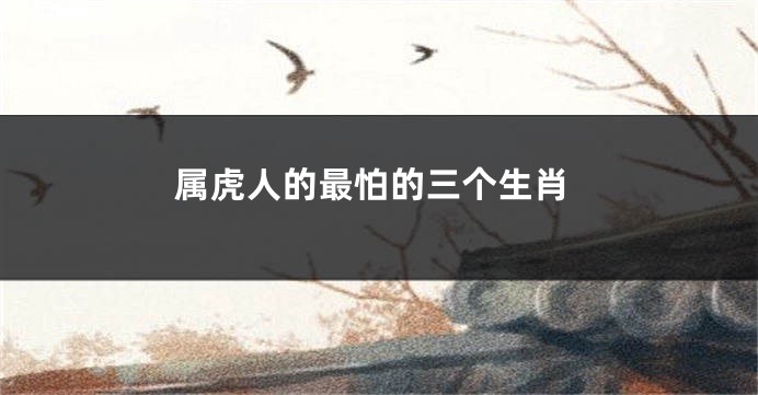 属虎人的最怕的三个生肖