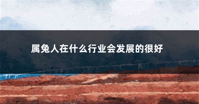 属兔人在什么行业会发展的很好