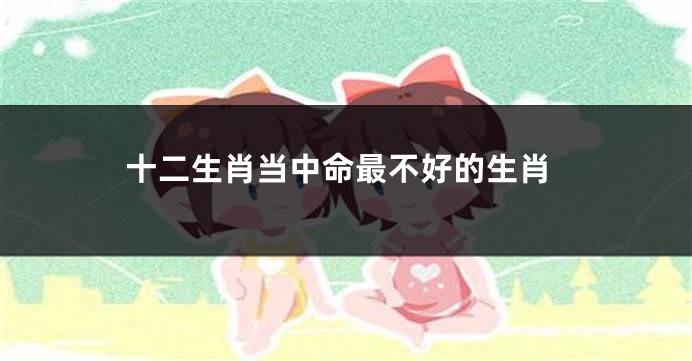 十二生肖当中命最不好的生肖