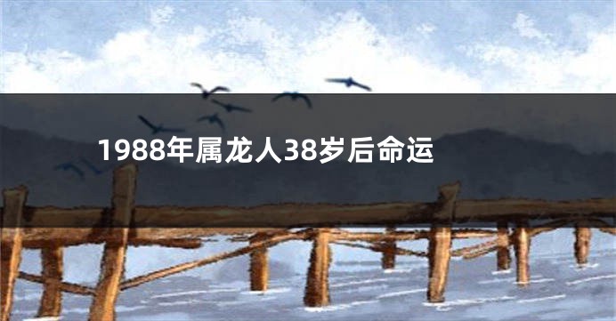 1988年属龙人38岁后命运