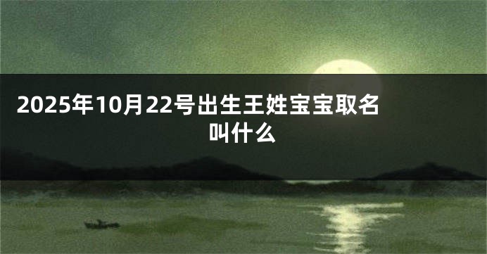 2025年10月22号出生王姓宝宝取名叫什么