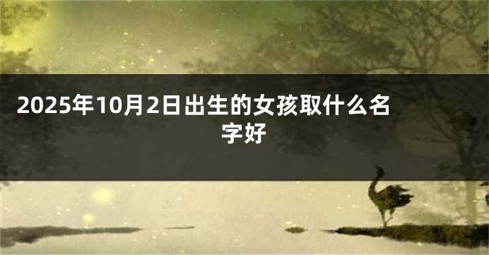 2025年10月2日出生的女孩取什么名字好