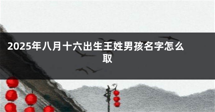 2025年八月十六出生王姓男孩名字怎么取