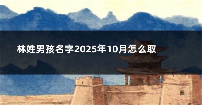 林姓男孩名字2025年10月怎么取