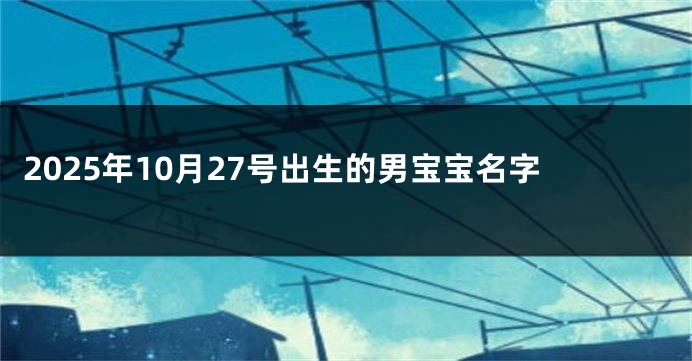 2025年10月27号出生的男宝宝名字