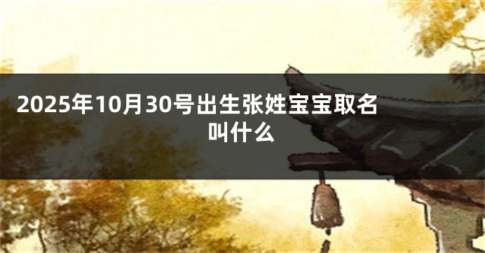 2025年10月30号出生张姓宝宝取名叫什么