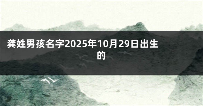 龚姓男孩名字2025年10月29日出生的