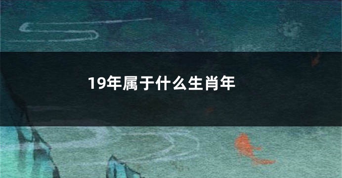 19年属于什么生肖年
