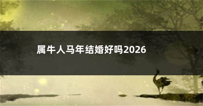 属牛人马年结婚好吗2026