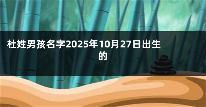 杜姓男孩名字2025年10月27日出生的