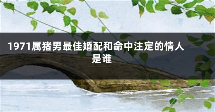 1971属猪男最佳婚配和命中注定的情人是谁 