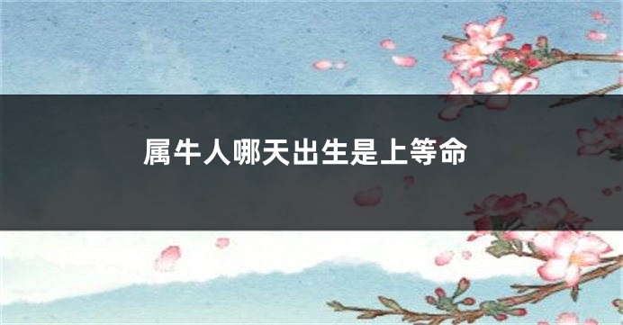 属牛人哪天出生是上等命