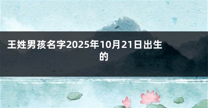 王姓男孩名字2025年10月21日出生的