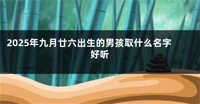 2025年九月廿六出生的男孩取什么名字好听