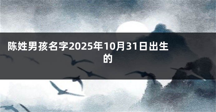 陈姓男孩名字2025年10月31日出生的