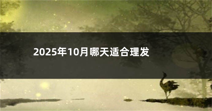 2025年10月哪天适合理发