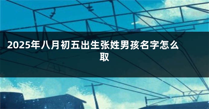 2025年八月初五出生张姓男孩名字怎么取