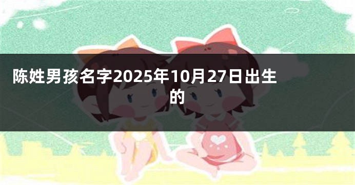 陈姓男孩名字2025年10月27日出生的