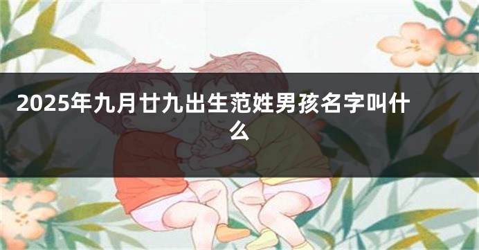 2025年九月廿九出生范姓男孩名字叫什么