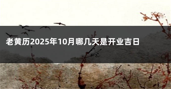 老黄历2025年10月哪几天是开业吉日